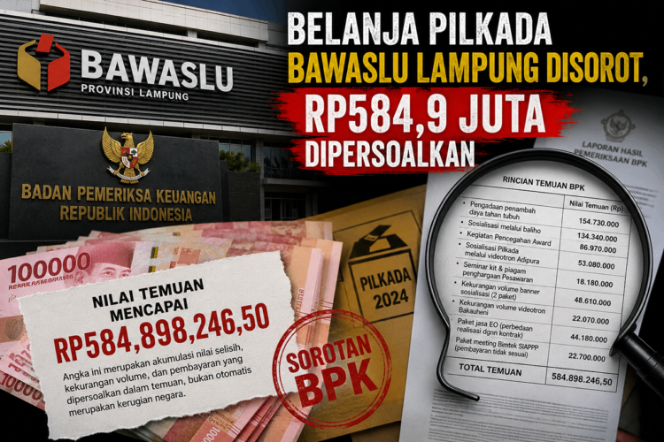 Temuan BPK Rp584,9 Juta, Tiga Pejabat Bawaslu Lampung Bungkam