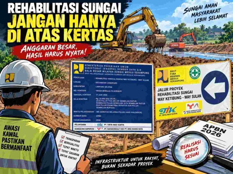 Material Tanggul Way Katibung Dipertanyakan, ISC Desak Uji Teknis