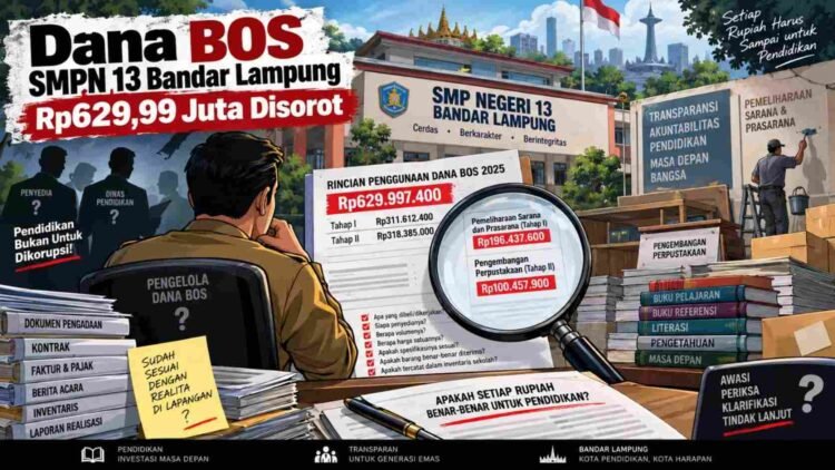 Dana BOS SMPN 13 Bandar Lampung Disorot