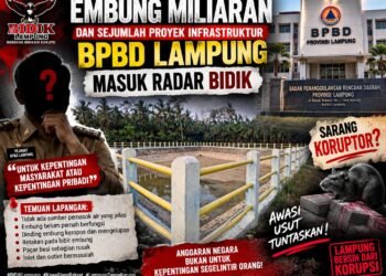 Sejumlah Proyek Infrastruktur BPBD Provinsi Lampung Masuk Radar Bidik